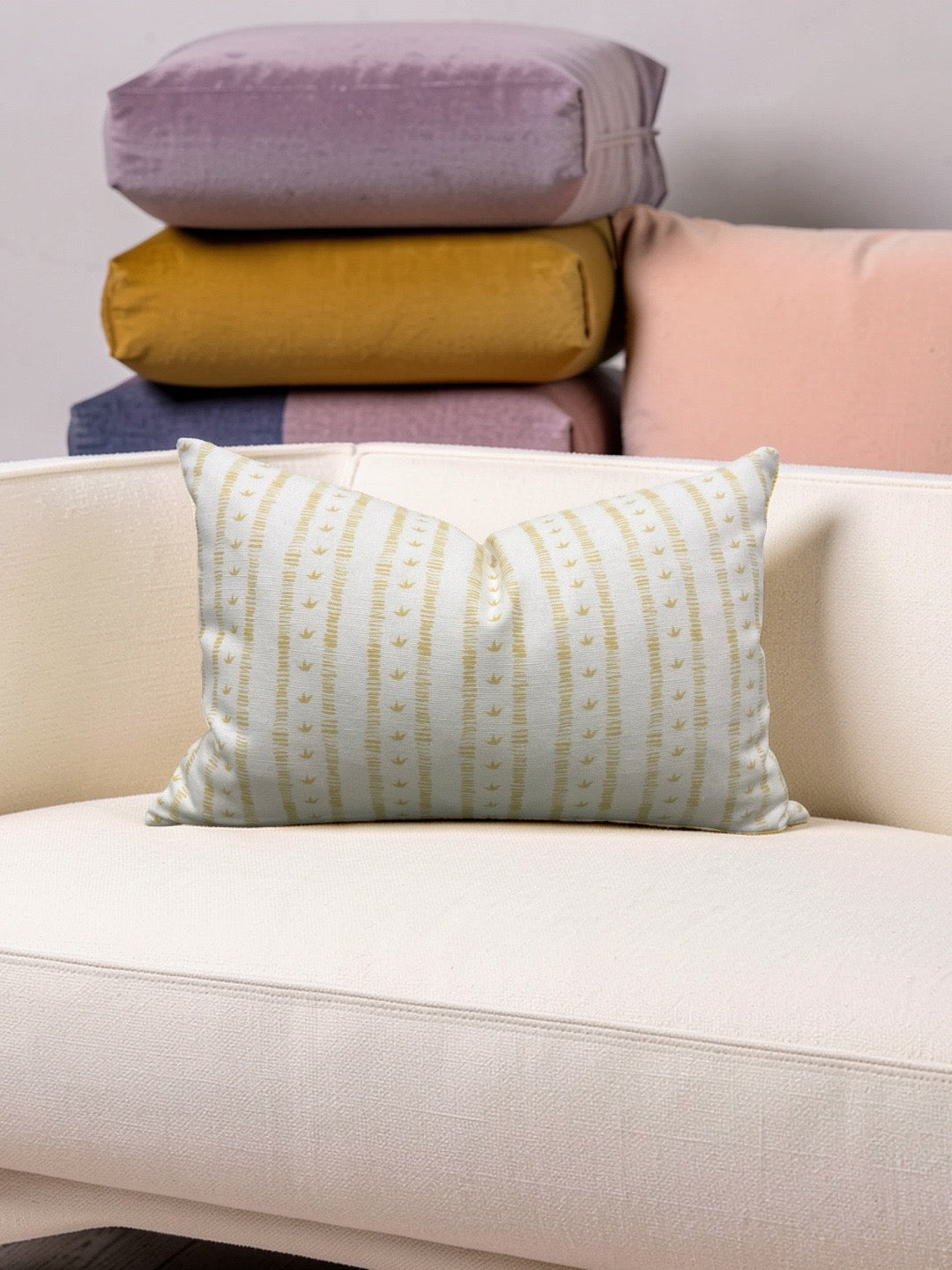 Kate Medlicott Lumbar Pillow Meuse Macaron 12x18" Knife Edge Cover