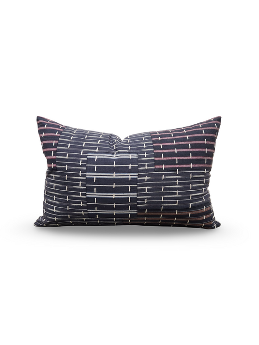 Kettlewell Collection Lumbar Pillow Vera Indigo 12x18" Knife Edge Cover