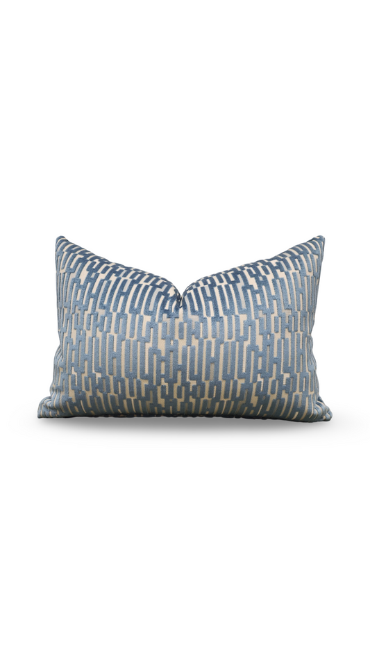 Lumbar Pillow Keyston Bros - Linq Silver Blue 12x18" Knife Edge Cover