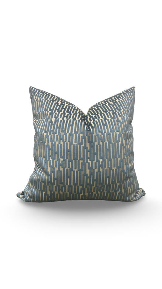 Decorative Pillow Lino Silver Blue 20x20" Knife Edge Cover
