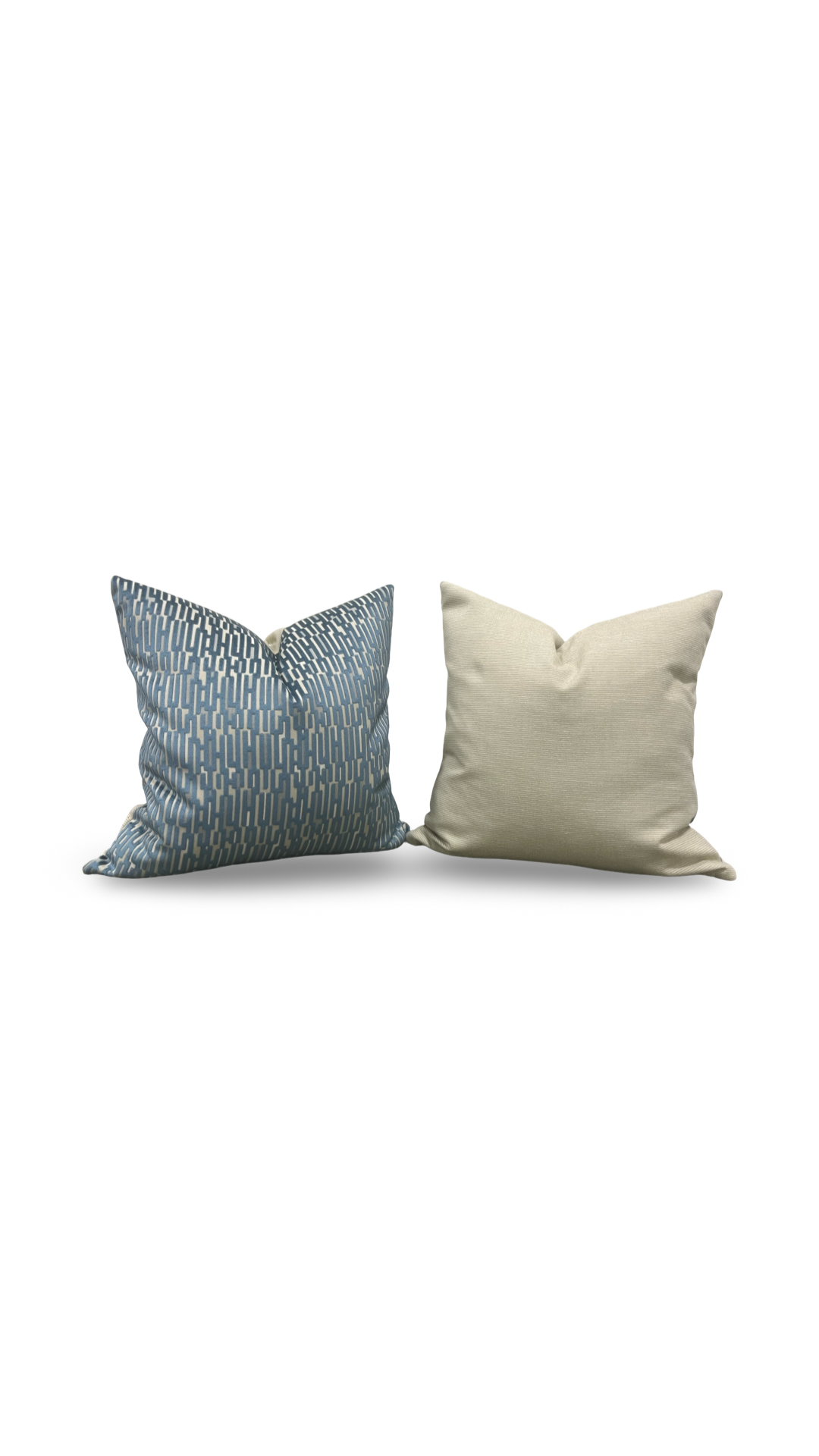 Decorative Pillow Lino Silver Blue 20x20" Knife Edge Cover