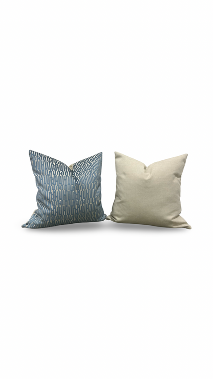 Decorative Pillow Lino Silver Blue 20x20" Knife Edge Cover