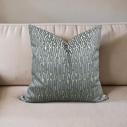 Decorative Pillow Lino Silver Blue 20x20" Knife Edge Cover