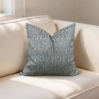 Decorative Pillow Lino Silver Blue 20x20" Knife Edge Cover