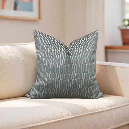 Decorative Pillow Lino Silver Blue 20x20" Knife Edge Cover