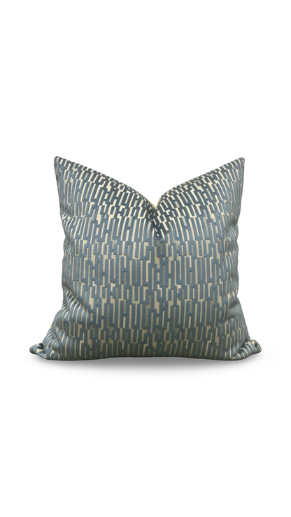 Decorative Pillow Lino Silver Blue 20x20" Knife Edge Cover