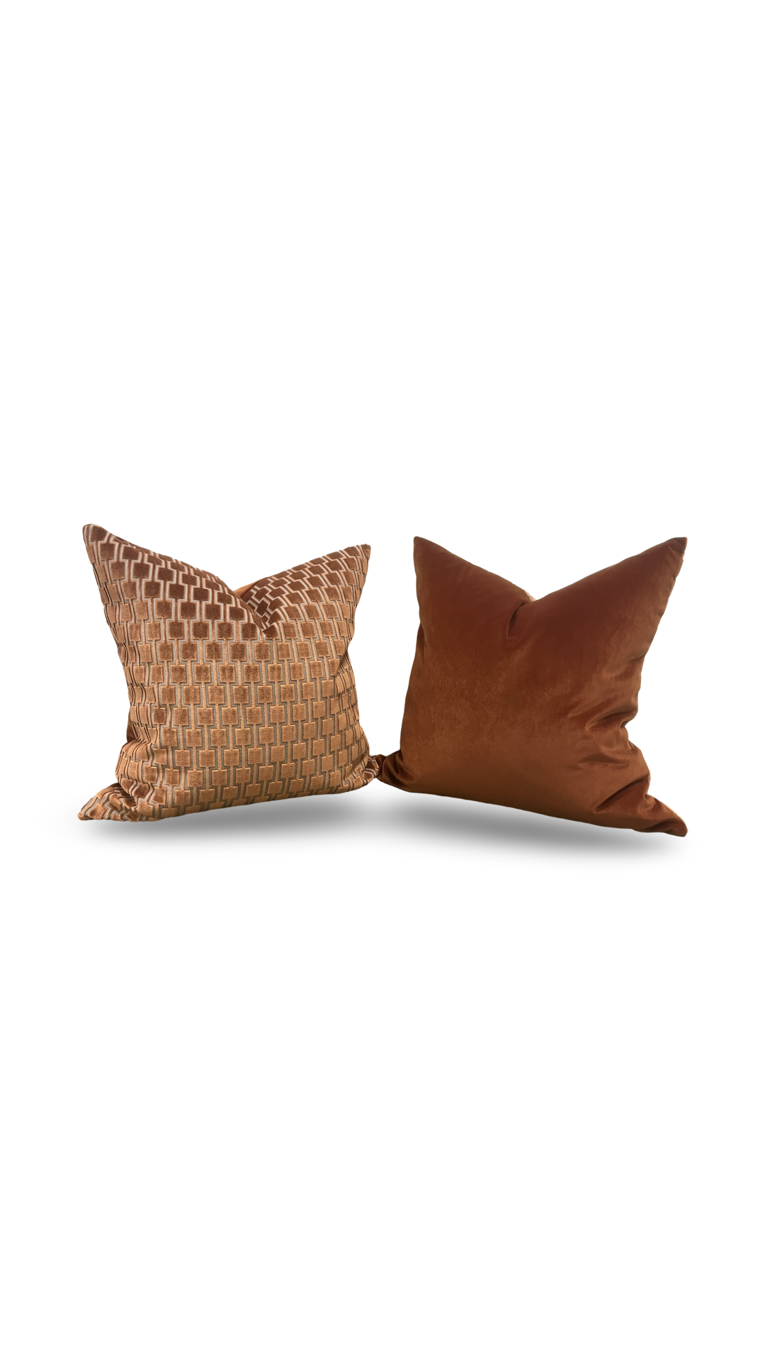 Bakerloo Burnt Orange 22x22" Raised Velvet Knife Edge Decorative Pillow