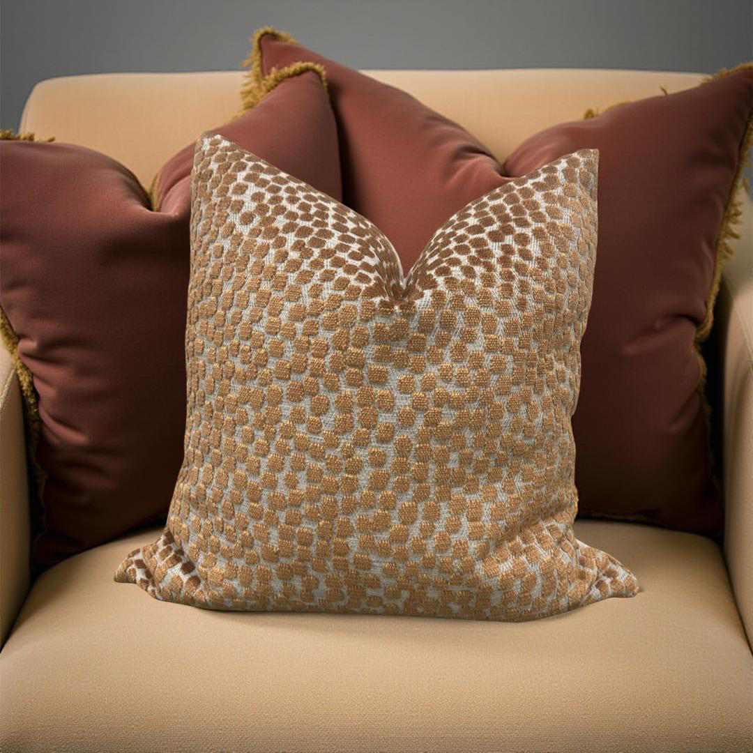 Polka Dot Decorative Pillow Flurries Terracotta 20x20" Knife Edge Cover