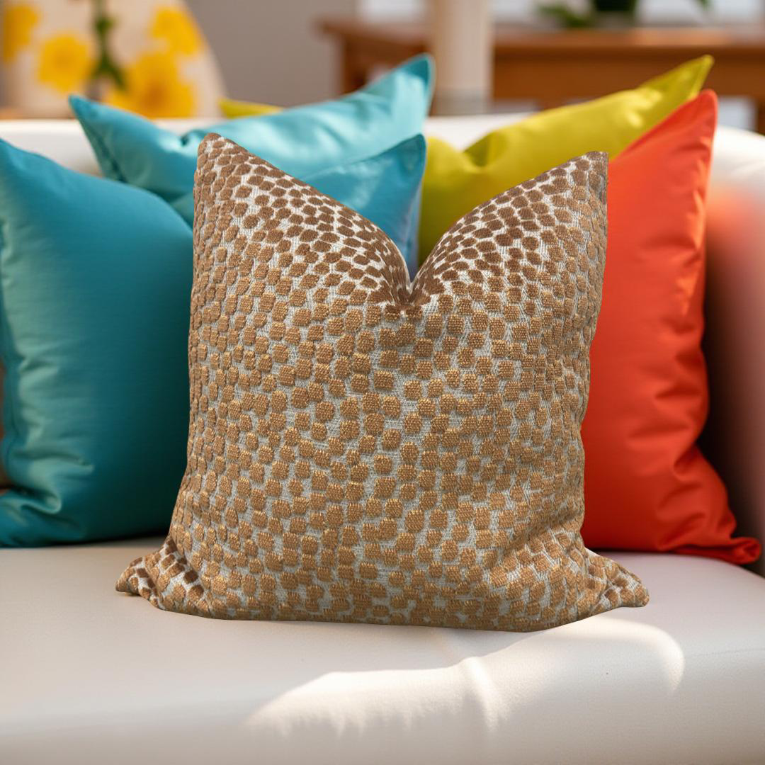 Polka Dot Decorative Pillow Flurries Terracotta 20x20" Knife Edge Cover