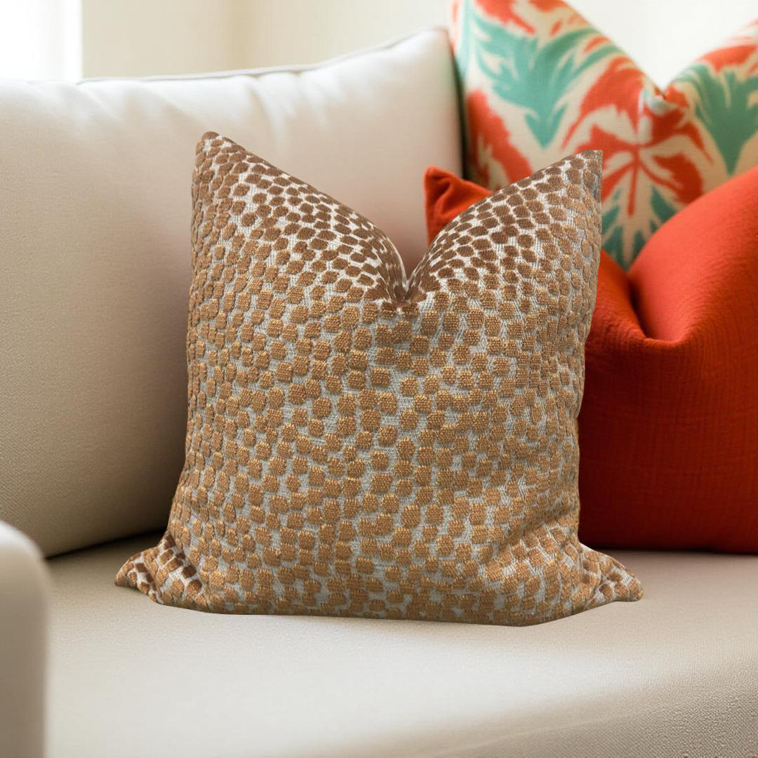 Polka Dot Decorative Pillow Flurries Terracotta 20x20" Knife Edge Cover