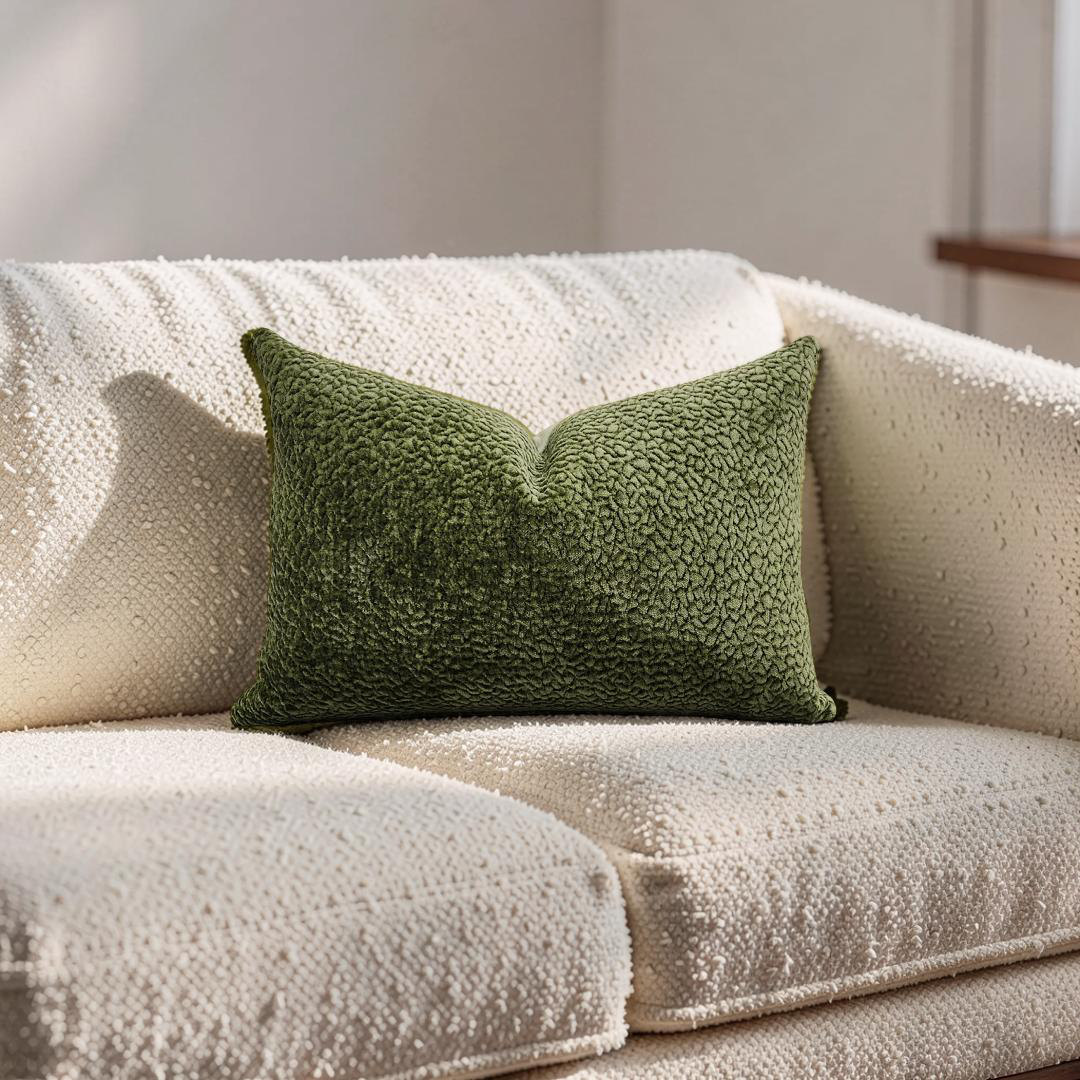 Lumbar Pillow Barton Chenille 12x18" Knife Edge Cover