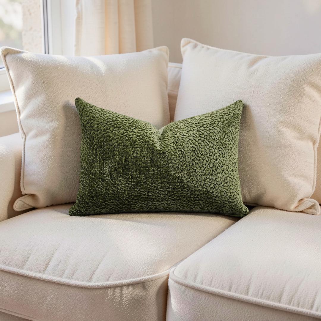 Lumbar Pillow Barton Chenille 12x18" Knife Edge Cover