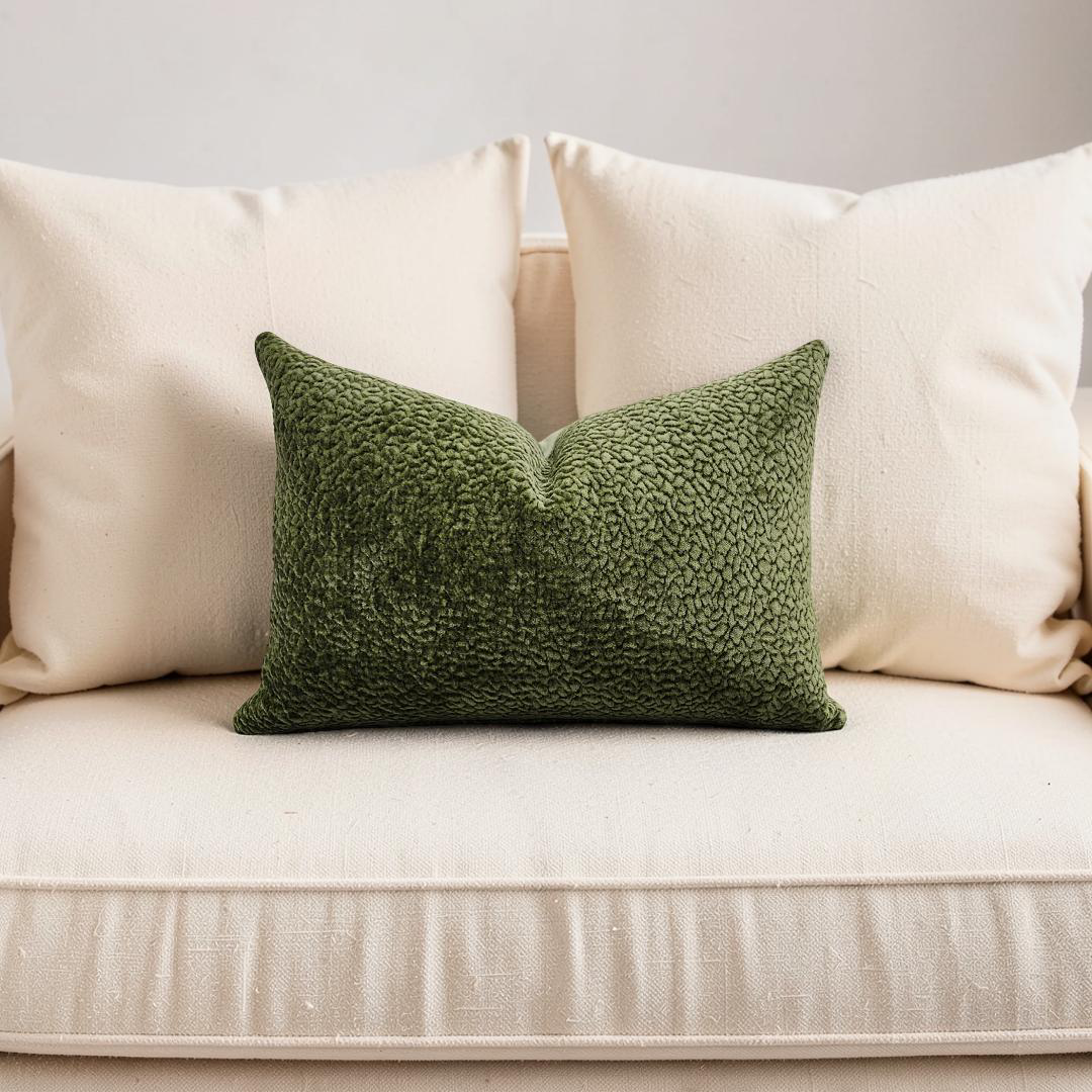 Lumbar Pillow Barton Chenille 12x18" Knife Edge Cover