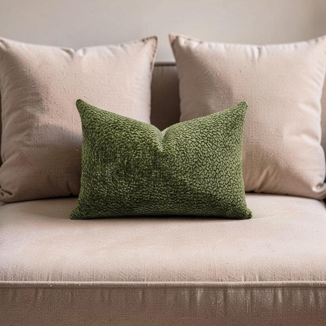 Lumbar Pillow Barton Chenille 12x18" Knife Edge Cover