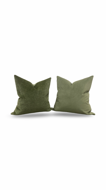 Chenille Decorative Pillow Barton Basil 22x22" Knife Edge Cover