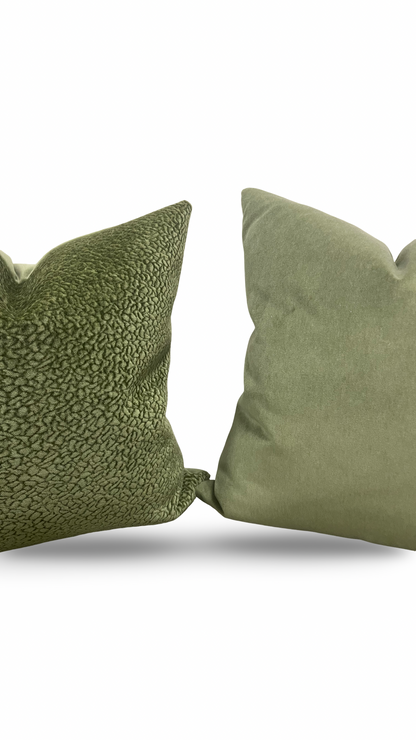 Chenille Decorative Pillow Barton Basil 22x22" Knife Edge Cover