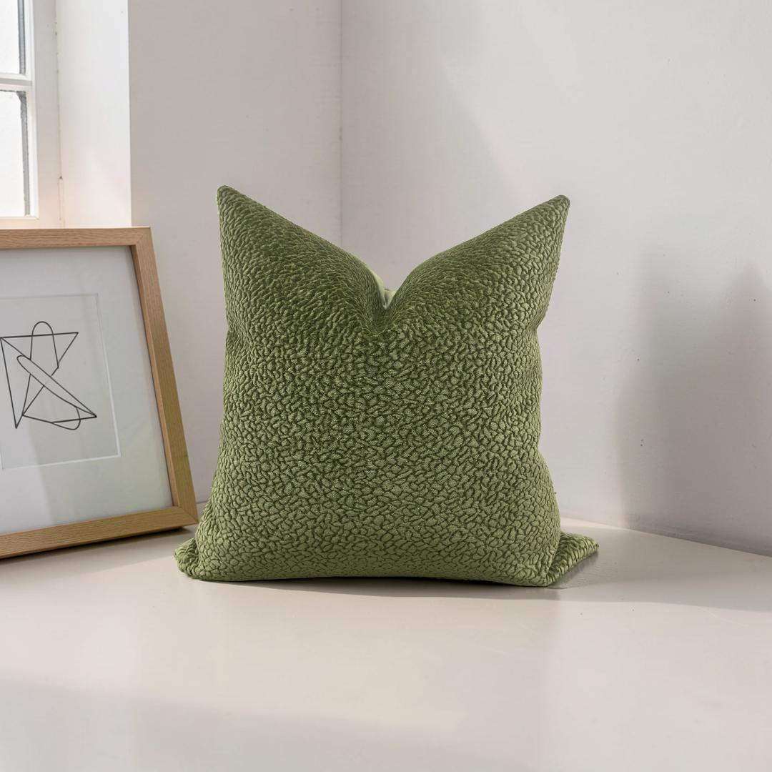 Chenille Decorative Pillow Barton Basil 22x22" Knife Edge Cover