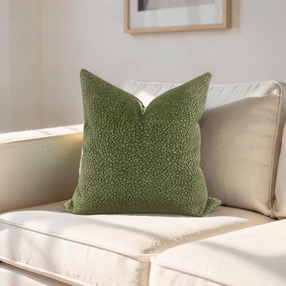 Chenille Decorative Pillow Barton Basil 22x22" Knife Edge Cover