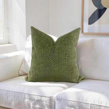 Chenille Decorative Pillow Barton Basil 22x22" Knife Edge Cover