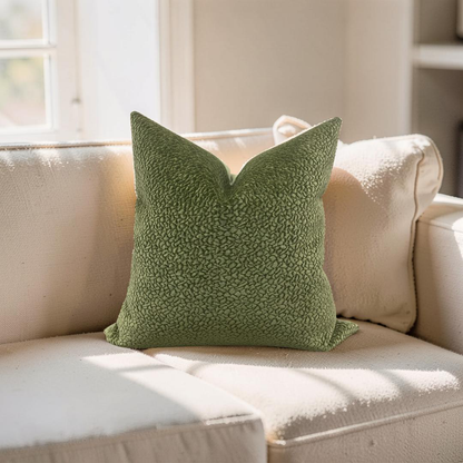 Chenille Decorative Pillow Barton Basil 22x22" Knife Edge Cover