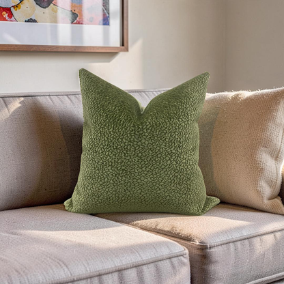 Chenille Decorative Pillow Barton Basil 22x22" Knife Edge Cover
