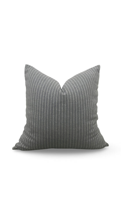Grey Striped Coco Maison Decorative Pillow 18x18" Knife Edge Cover