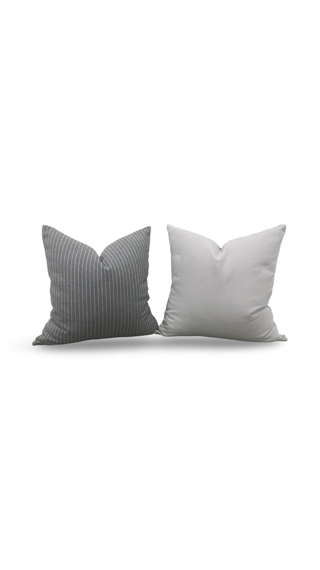 Grey Striped Coco Maison Decorative Pillow 18x18" Knife Edge Cover