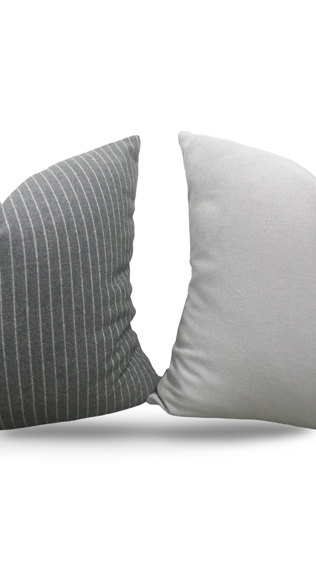 Grey Striped Coco Maison Decorative Pillow 18x18" Knife Edge Cover