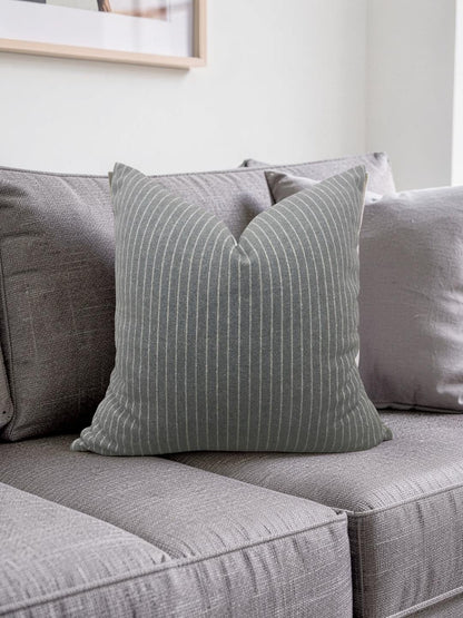 Grey Striped Coco Maison Decorative Pillow 18x18" Knife Edge Cover
