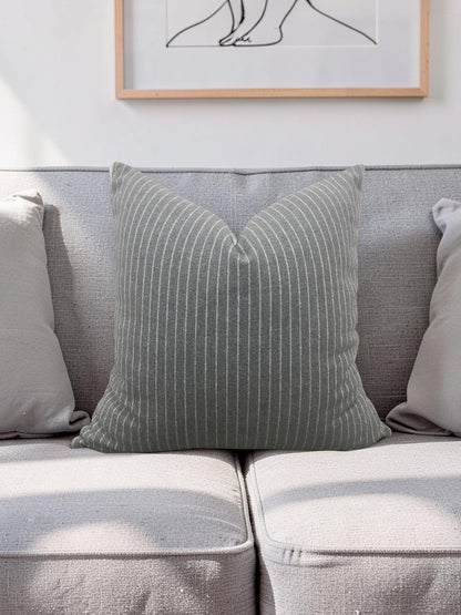 Grey Striped Coco Maison Decorative Pillow 18x18" Knife Edge Cover