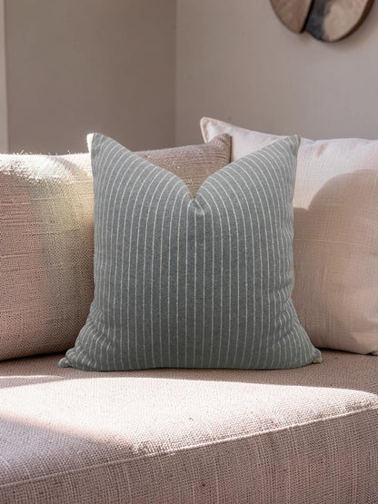 Grey Striped Coco Maison Decorative Pillow 18x18" Knife Edge Cover