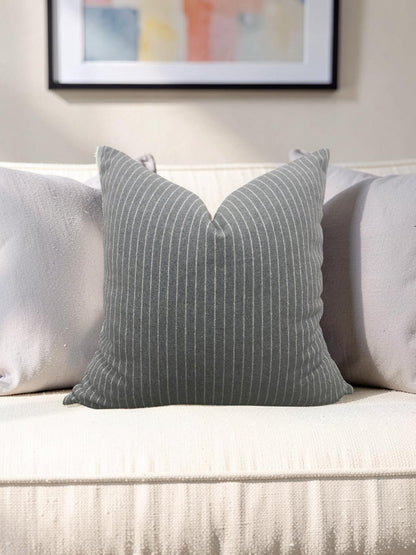 Grey Striped Coco Maison Decorative Pillow 18x18" Knife Edge Cover