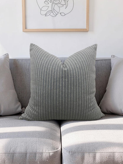 Grey Striped Coco Maison Decorative Pillow 18x18" Knife Edge Cover