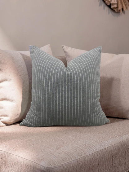 Grey Striped Coco Maison Decorative Pillow 18x18" Knife Edge Cover