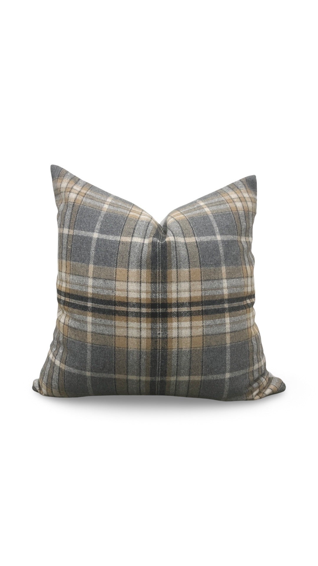Plaid Check Decorative Pillow 18x18" Knife Edge Cover