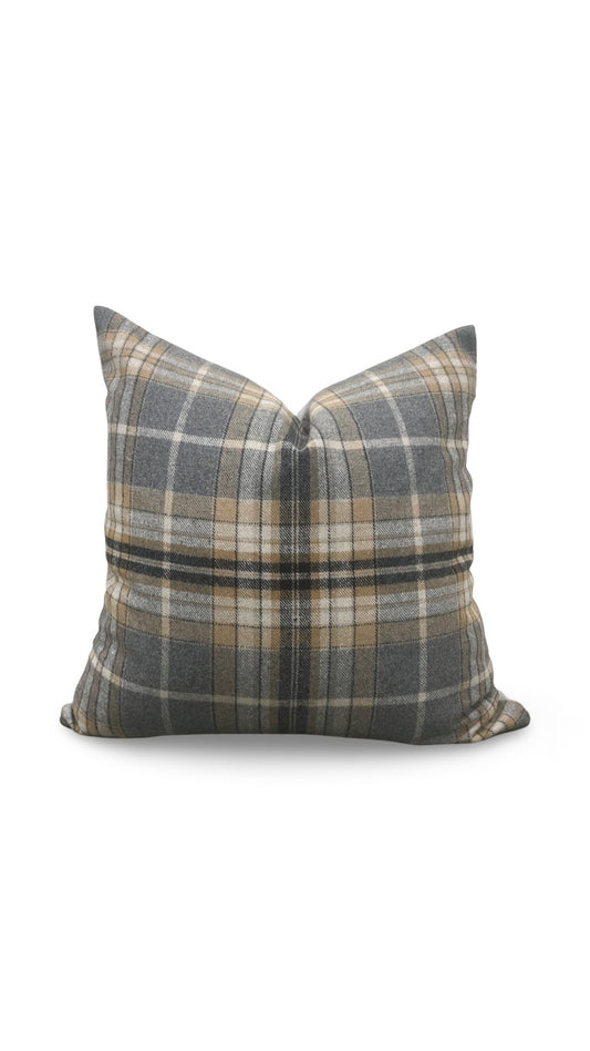 Plaid Check Decorative Pillow 20x20" Knife Edge Cover