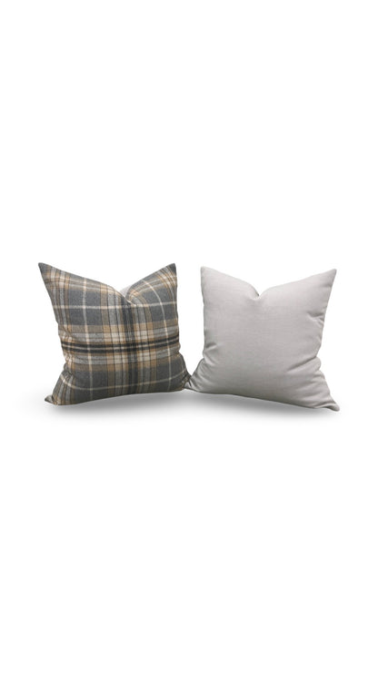 Plaid Check Decorative Pillow 20x20" Knife Edge Cover
