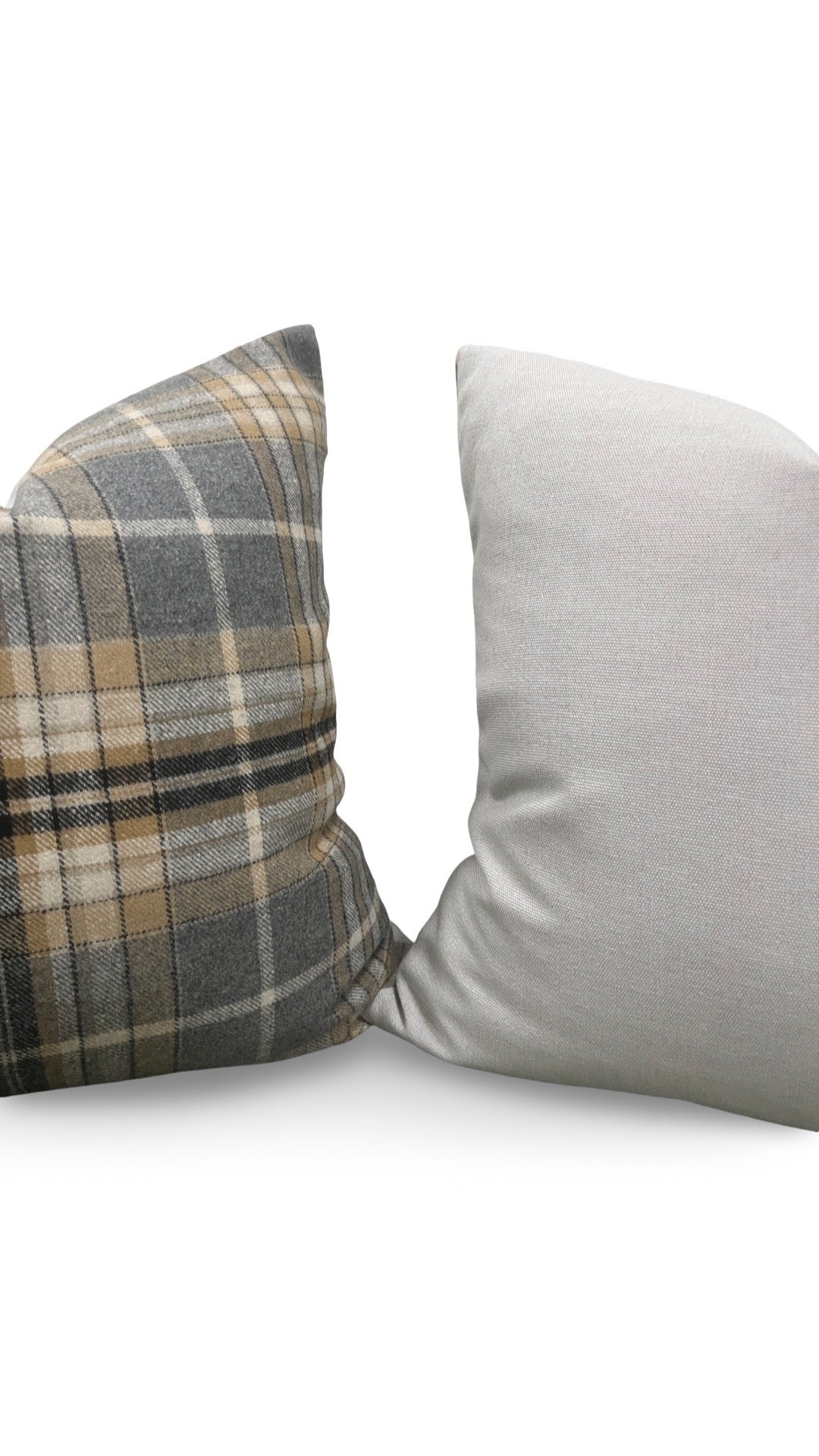 Plaid Check Decorative Pillow 20x20" Knife Edge Cover