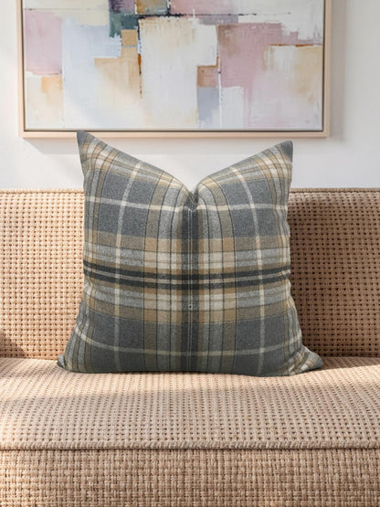 Plaid Check Decorative Pillow 20x20" Knife Edge Cover