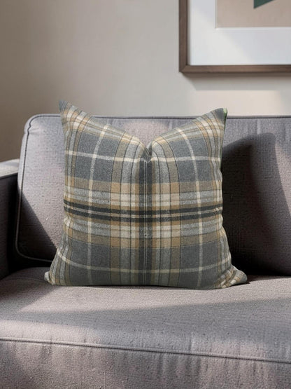 Plaid Check Decorative Pillow 20x20" Knife Edge Cover