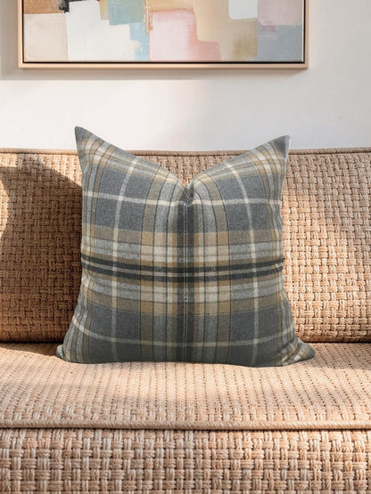 Plaid Check Decorative Pillow 20x20" Knife Edge Cover