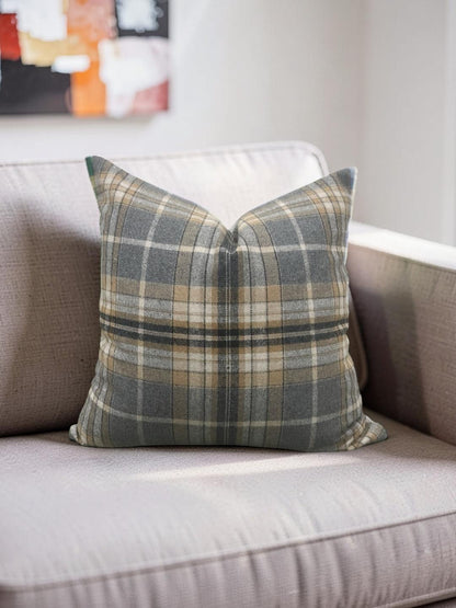 Plaid Check Decorative Pillow 20x20" Knife Edge Cover