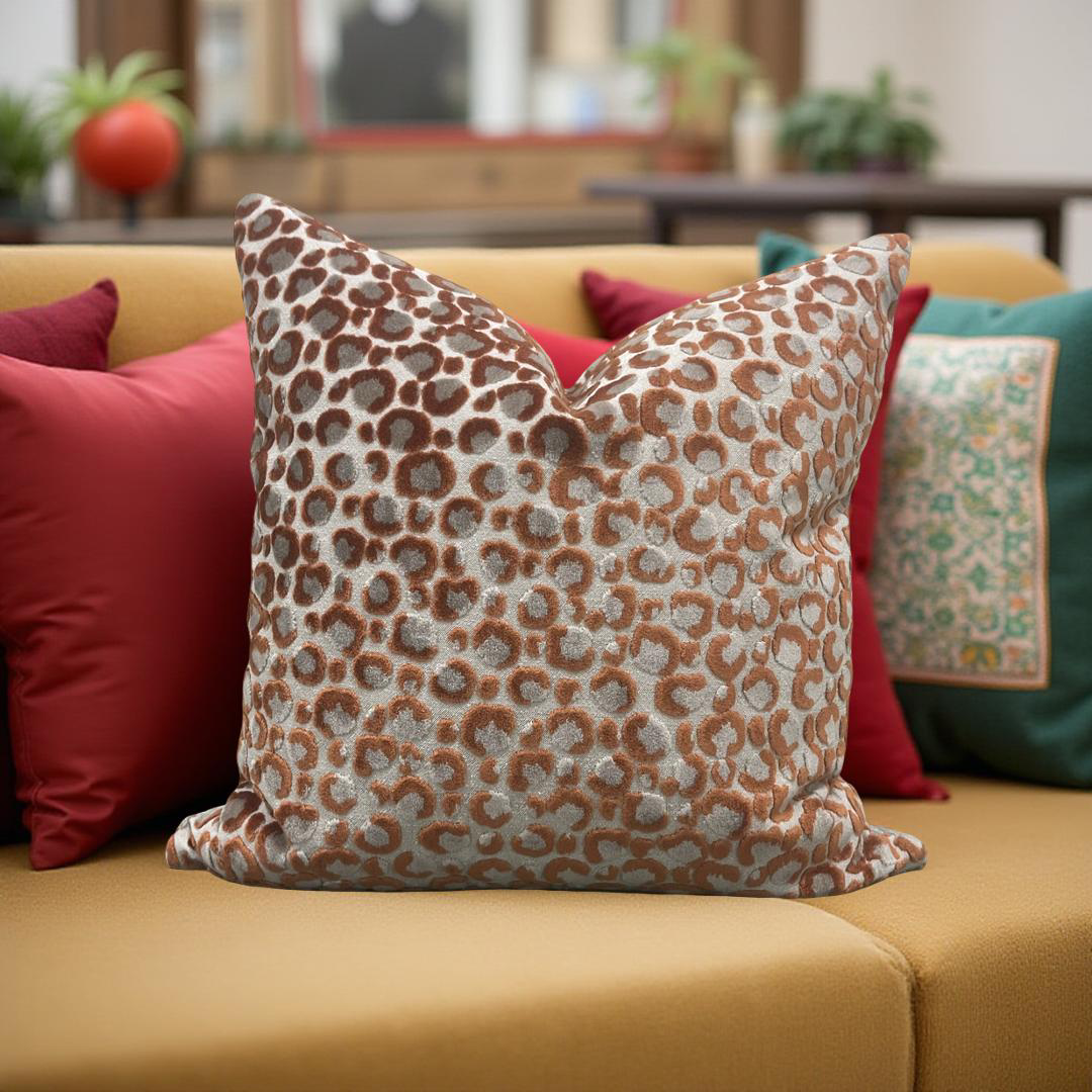 Animal Print Decorative Pillow Pokot Spice 20x20" Knife Edge Cover