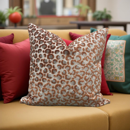 Animal Print Decorative Pillow Pokot Spice 20x20" Knife Edge Cover