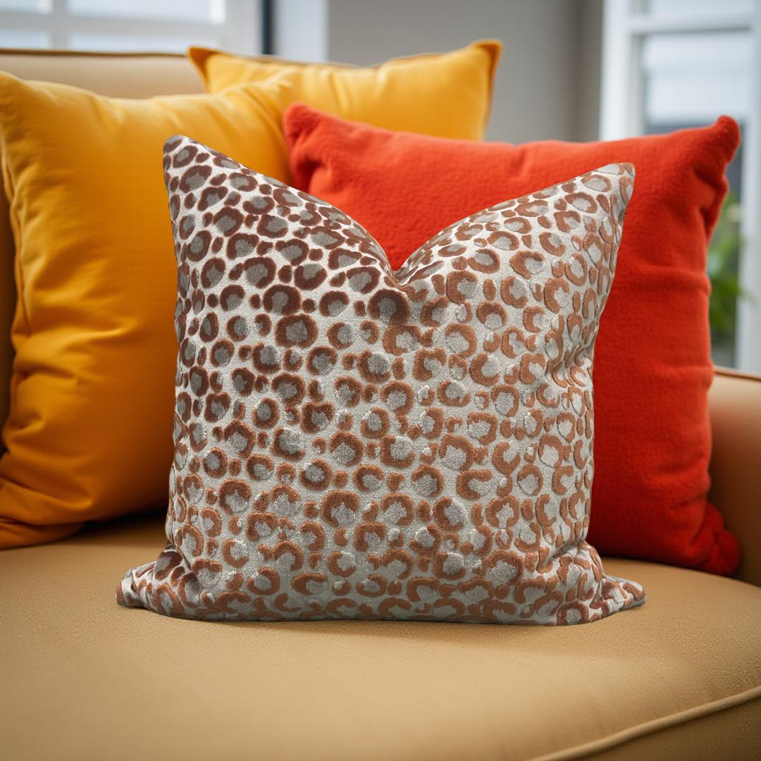 Animal Print Decorative Pillow Pokot Spice 20x20" Knife Edge Cover