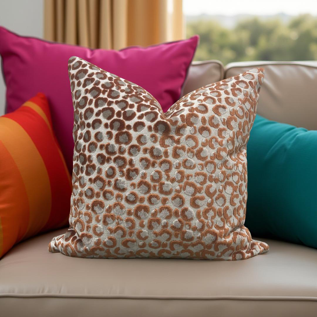 Animal Print Decorative Pillow Pokot Spice 20x20" Knife Edge Cover