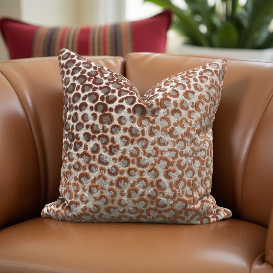 Animal Print Decorative Pillow Pokot Spice 20x20" Knife Edge Cover