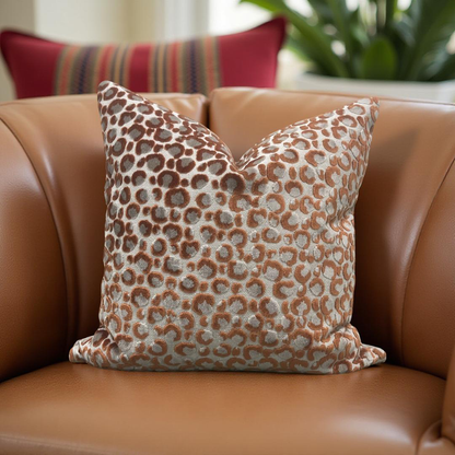 Animal Print Decorative Pillow Pokot Spice 20x20" Knife Edge Cover