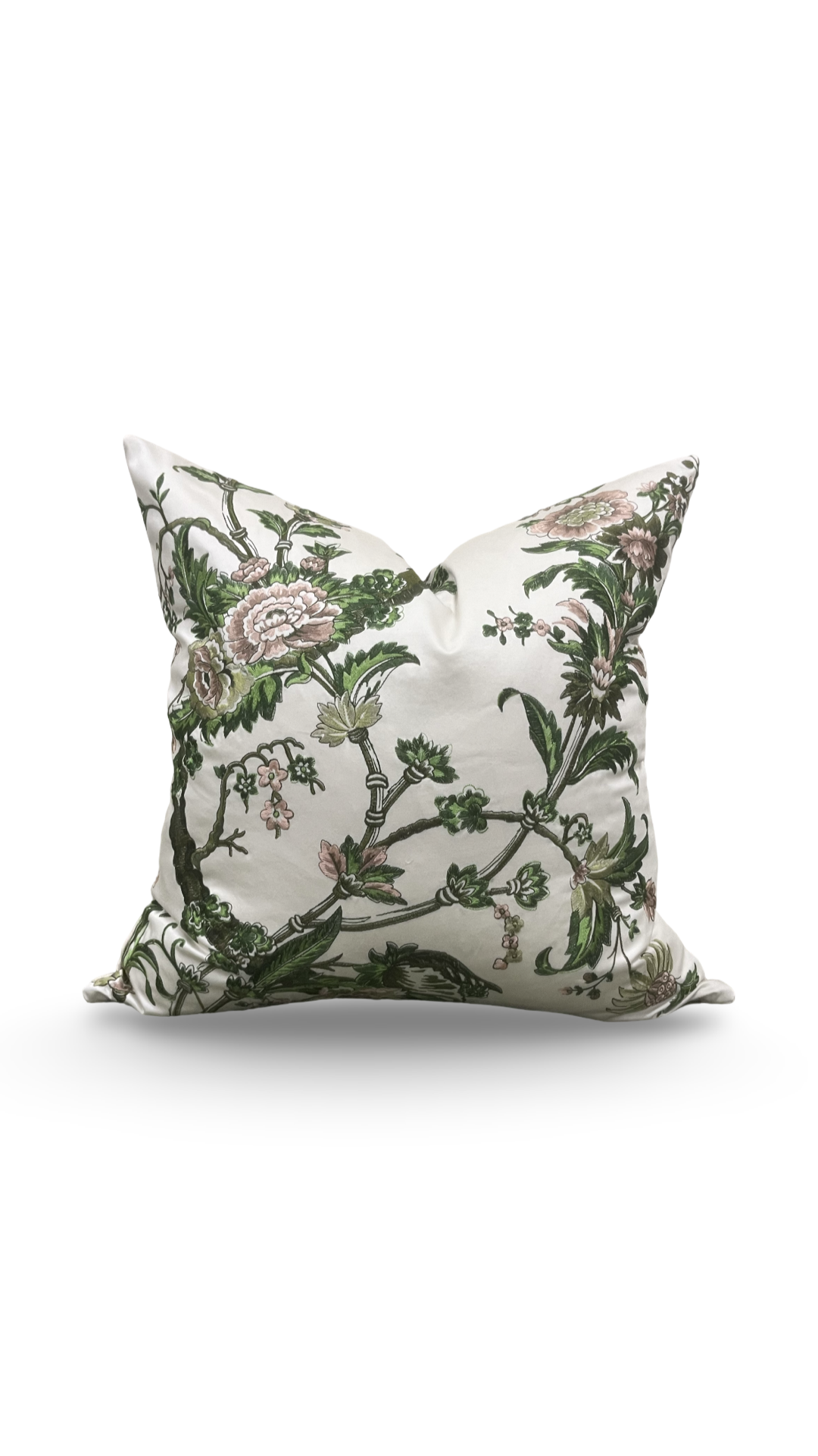 Embroidered Decorative Pillow Floral Mily 22x22" Knife Edge Cover