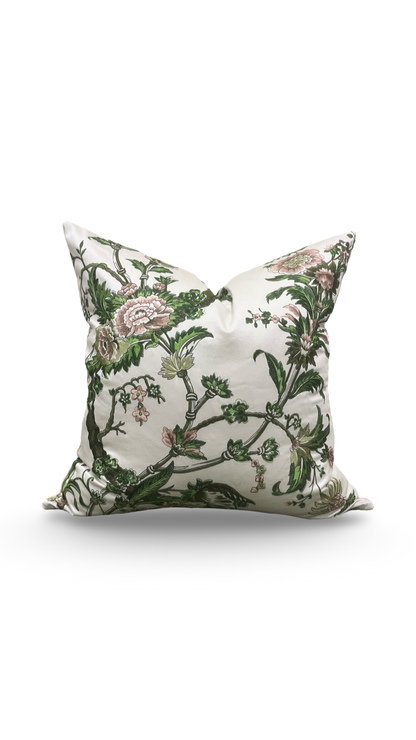 Embroidered Decorative Pillow Floral Mily 22x22" Knife Edge Cover